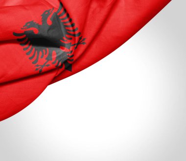 Kopya alanı için metin - 3d çizim ile Arnavutluk bayrağı    