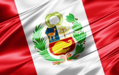 Peru bayrağı ile kopya alanı metin - 3d çizim için    