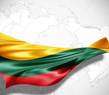 Litvanya bayrağı ile kopya alanı metin - 3d çizim için    