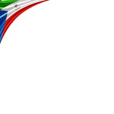 Ekvator Ginesi bayrağı kopya alanı metni üzerinde beyaz arka plan - 3d çizim ile    