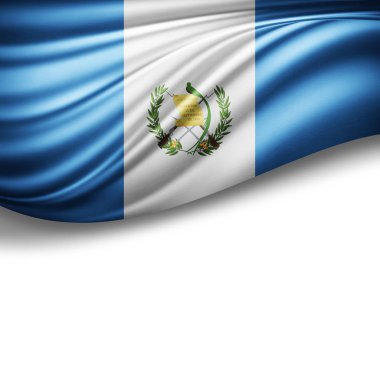 Guatemala bayrağı kopya alanı metni üzerinde beyaz arka plan - 3d çizim ile    