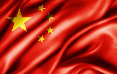 Çin'in bayrakla kopya alanı metin - 3d çizim için    