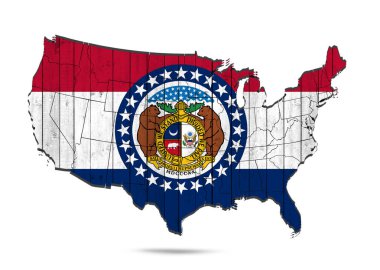 Missouri bayrağı ile kopya alanı metin veya resimler 