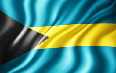 Bahamalar bayrağı ile kopya alanı metin - 3d çizim için    