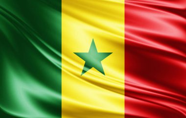 Senegal bayrağı ile kopya alanı metin - 3d çizim için    