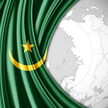 Moritanya bayrağı ile kopya alanı metin - 3d çizim için    