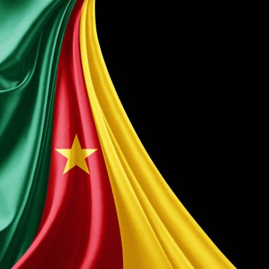 Kamerun bayrağı ile kopya alanı metin - 3d çizim için    