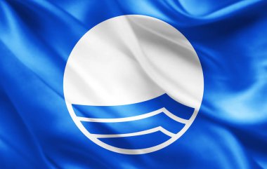 Mavi bayrak ipek - 3d şekil