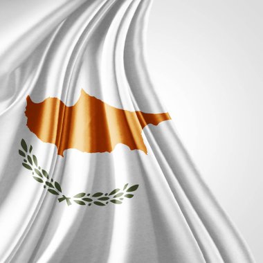 Kıbrıs bayrağı ile kopya alanı metin - 3d çizim için    