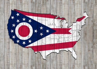 Ohio bayrağı ile kopya alanı metin veya resimler 