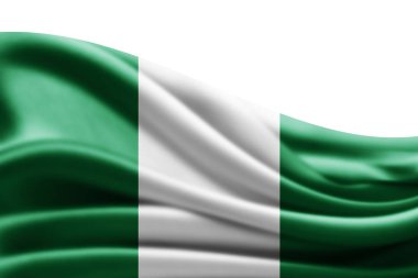 Nijerya bayrakla kopya alanı metin - 3d çizim için    