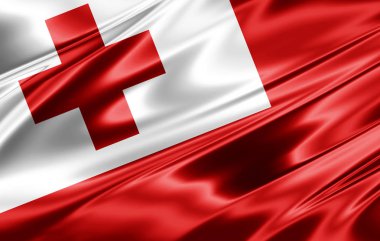 Tonga bayrağı ile kopya alanı metin - 3d çizim için    