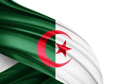 Cezayir bayrağı ile kopya alanı metin - 3d çizim için    