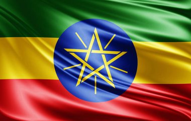 Etiyopya bayrağı ile kopya alanı metin - 3d çizim için    