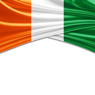 Fildişi Sahili bayrağı ile kopya alanı metin - 3d çizim için    