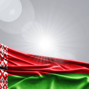 Beyaz Rusya bayrağı ile kopya alanı metin - 3d çizim için    