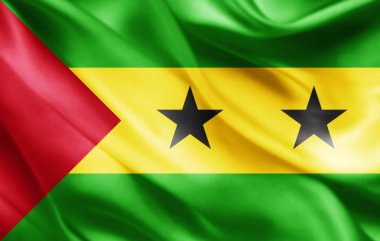 Sao Tome bayrağı ile kopya alanı metin - 3d çizim için    