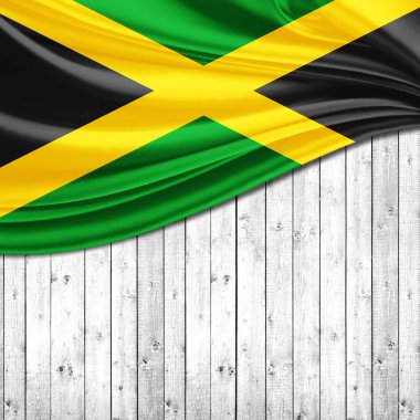 Jamaika bayrakla kopya alanı metin - 3d çizim için    