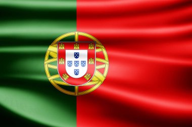 Portekiz bayrağı ile kopya alanı metin - 3d çizim için    