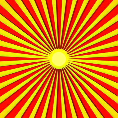 Güneş ışınları ile soyut arka plan - illüstrasyon
