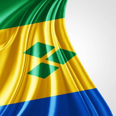 Metin - 3d illüstrasyon kopya alanı olan Saint Vincent bayrak    