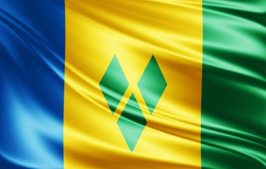 Metin - 3d illüstrasyon kopya alanı olan Saint Vincent bayrak    