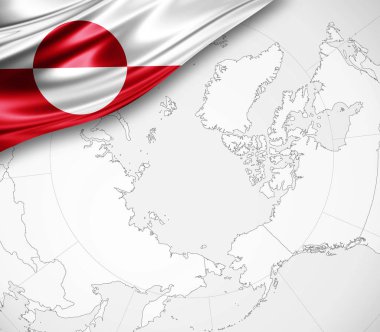 Grönland bayrakla kopya alanı metin - 3d çizim için    