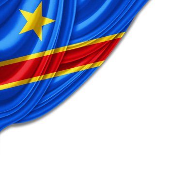 Metin - 3d çizim için kopya alanı ile Kongo Demokratik Cumhuriyeti bayrağı    