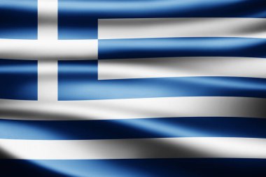 Yunanistan bayrağı ile kopya alanı metin - 3d çizim için    