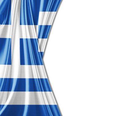 Yunanistan bayrağı ile kopya alanı metin - 3d çizim için    