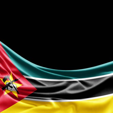 Mozambik bayrağı ile kopya alanı metin - 3d çizim için    