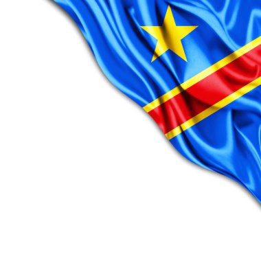 Metin - 3d çizim için kopya alanı ile Kongo Demokratik Cumhuriyeti bayrağı    