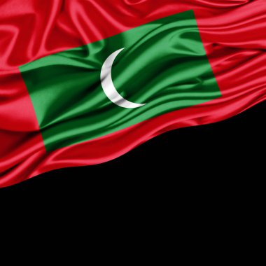 Maldivler bayrağı ile kopya alanı metin - 3d çizim için    