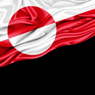 Grönland bayrakla kopya alanı metin - 3d çizim için    