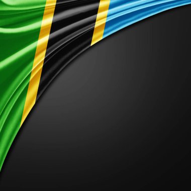 Tanzanya'nın bayrakla kopya alanı metin - 3d çizim için    