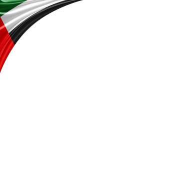 Flag of united arab emirates  with copy space for your text on  white background - 3D illustration   