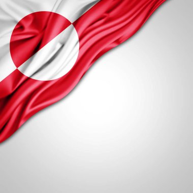 Grönland bayrakla kopya alanı metin - 3d çizim için    