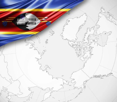 Svaziland bayrağı ile kopya alanı metin - 3d çizim için    