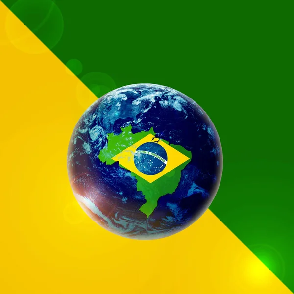 Bandera Brasil Mundo Con Espacio Copia Para Texto Imágenes —  Fotos de Stock