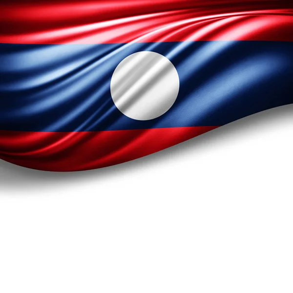 老挝国旗与复制空间为您的文本 — 图库照片