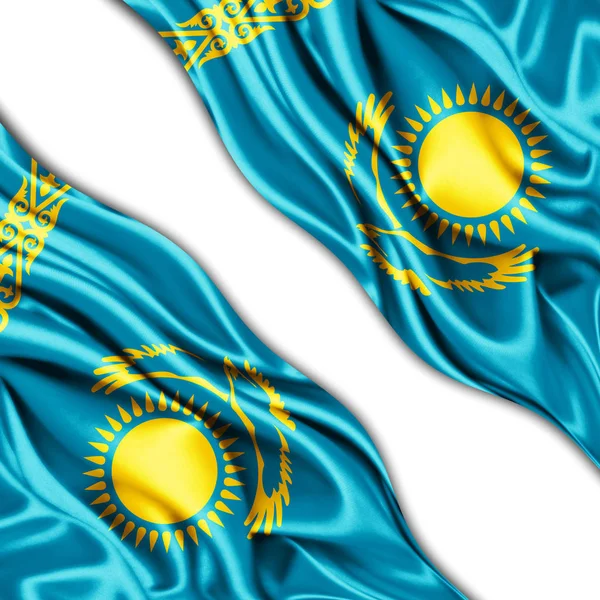 Vlag Van Kazachstan Met Kopie Ruimte Voor Tekst Illustratie — Stockfoto