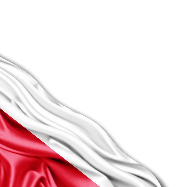 Флаг Польши Местом Копирования Текста Белом Фоне Иллюстрация — стоковое фото