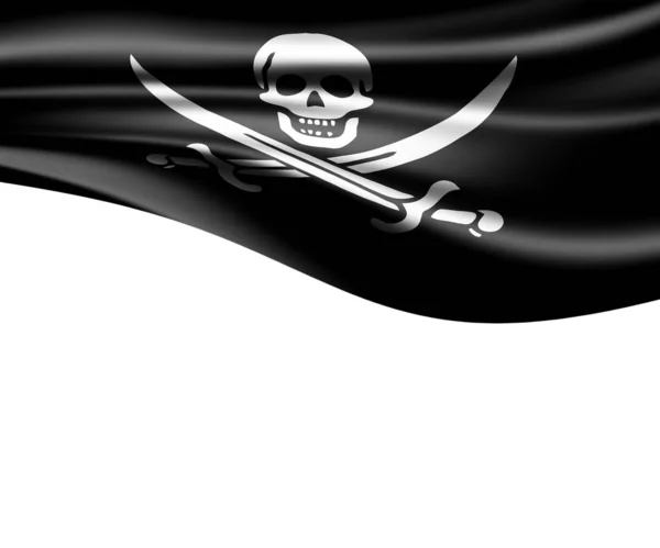 Piratenflagge Aus Stoff Textur Illustration — Stockfoto