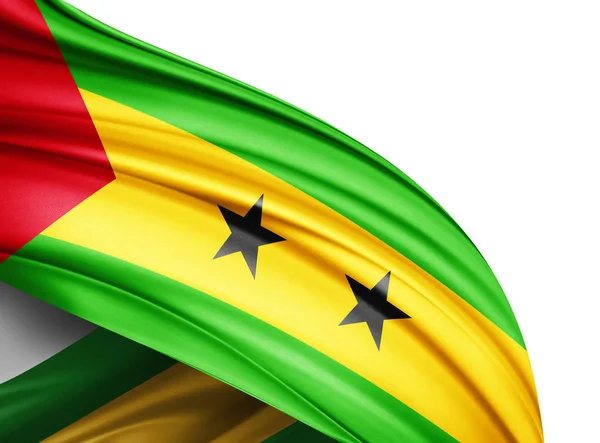 Flag Sao Tome Copy Space Your Text White Background Illustration — стокове фото