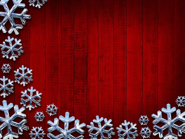 Kerst Sneeuwvlokken Hout Achtergrond Textuur — Stockfoto