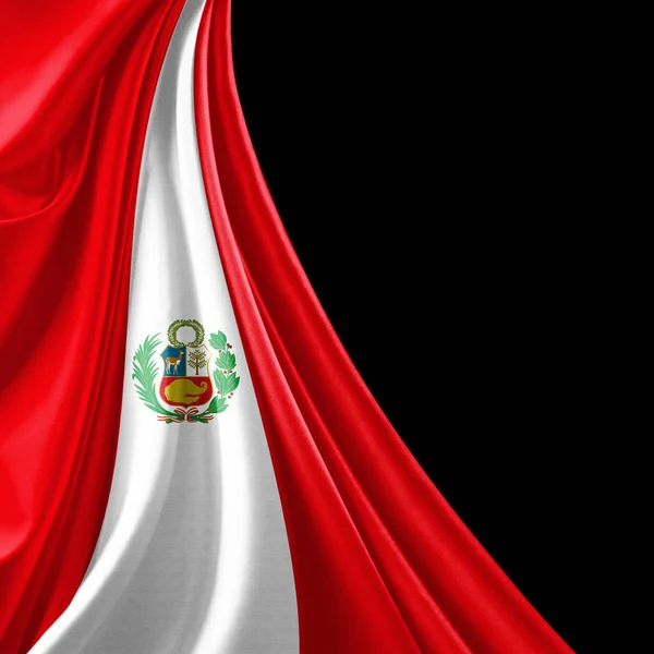 Vlag Van Peru Met Kopie Ruimte Voor Tekst Illustratie — Stockfoto