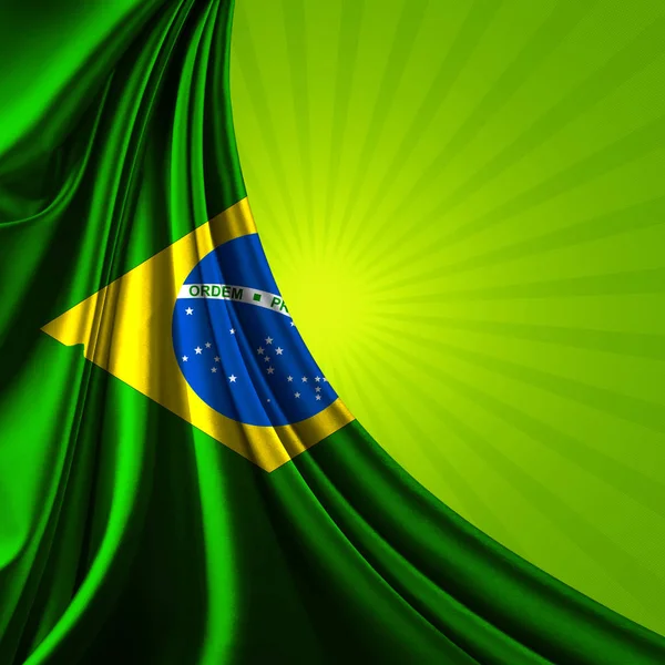 Bandera Brasil Seda Con Copyspace Para Texto Imágenes —  Fotos de Stock