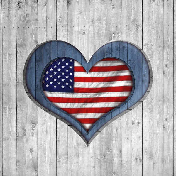 Usa Flag Heart Sign Copy Space Your Text Images — Stock Photo, Image