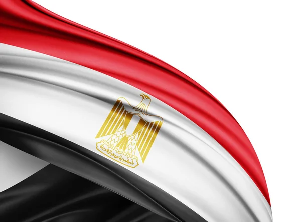 Vlag Van Egypte Met Kopie Ruimte Voor Tekst Illustratie — Stockfoto