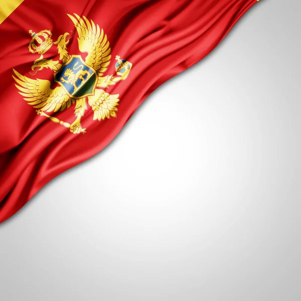 Flaga Czarnogóry Kopia Miejsce Tekst Białym Tle Ilustracja — Zdjęcie stockowe